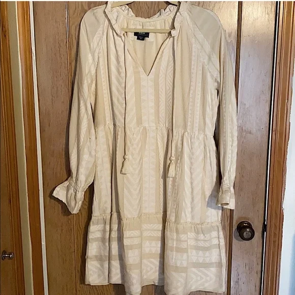 Anthropologie Maeve Dominique Boho Tunic Dress in Beige- Size Small - Picture 7 of 14